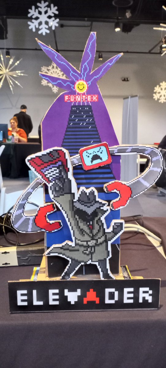 ElevaderGames's tweet photo. Check out this cool Elevader mini standee! Fun to make, but I don't recommend spray adhesive to attach paper to cardboard #indiegames #art #marketing #elevadergame #protip #TheMoreYouKnow #DIY https://t.co/M4VbXfrgg3