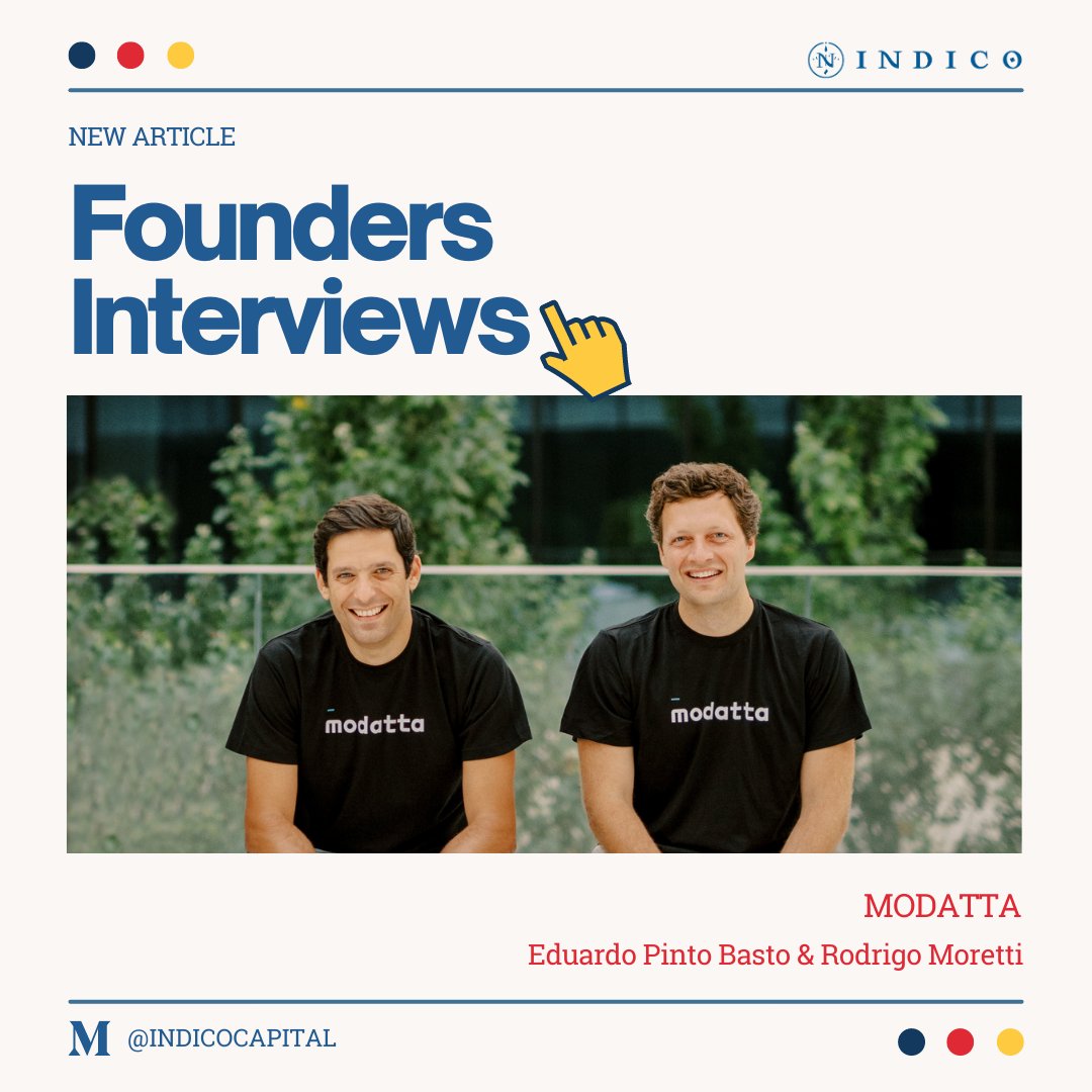 You can now read our newest Founders Interview with Eduardo Pinto Basto and Rodrigo Moretti, the Co-founders of Modatta! 🔥

indicocapital.medium.com/founders-inter…

#FoundersInterviews #startup #founderstories #venturecapital