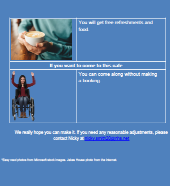 BELMONT  WORLD CAFÉ There will be information stands
to help you get the right support.
Tuesday 20th December
2022 at 12.30pm – 2.30pm
Take a look at posters