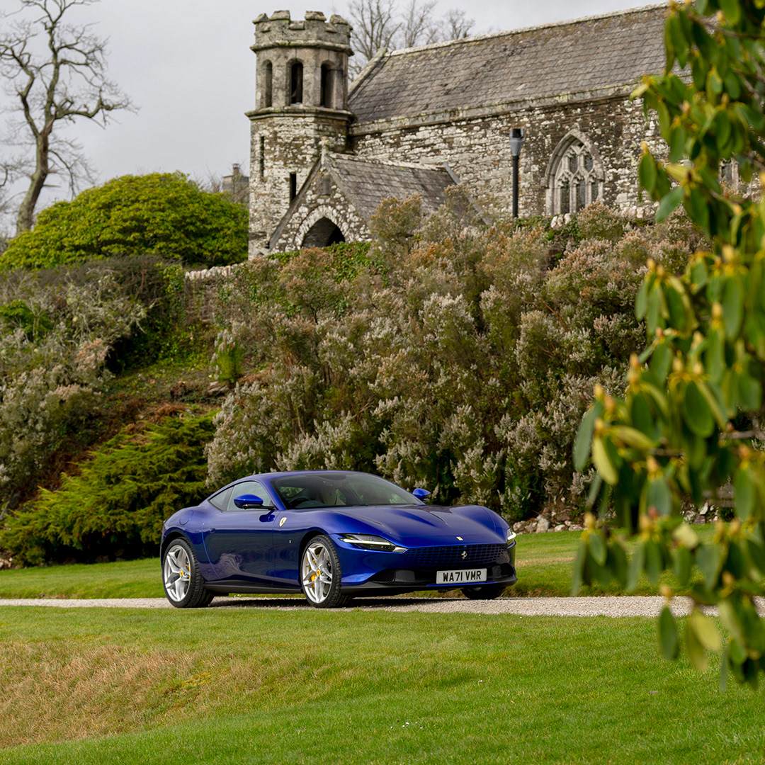 The #FerrariRoma stuns in #Cornwall’s rustic countryside, where #LaNuovaDolceVita was explored to the fullest. #Ferrari