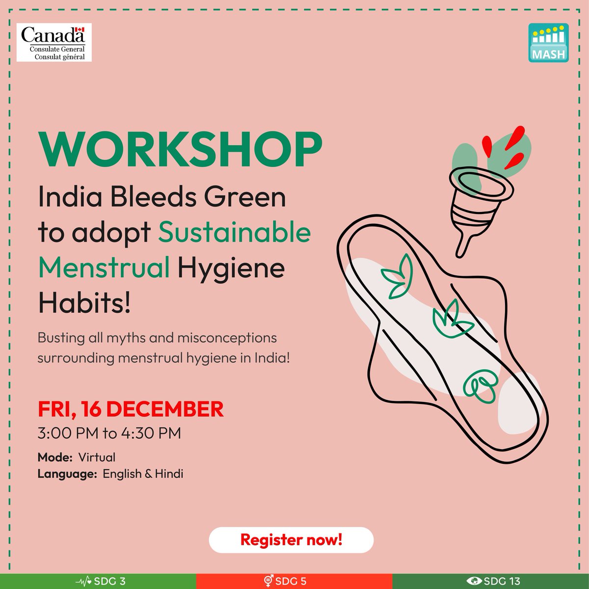 MASH_Project's tweet photo. #Bleed_Green is a campaign run by @canadainindia, in partnership with MASH, to raise awareness about the need for sustainable practices with menstrual health experts &amp; the alternatives available to adopt these practices, and showcase its socioeconomic impact on women &amp; households https://t.co/E046CrkKHO