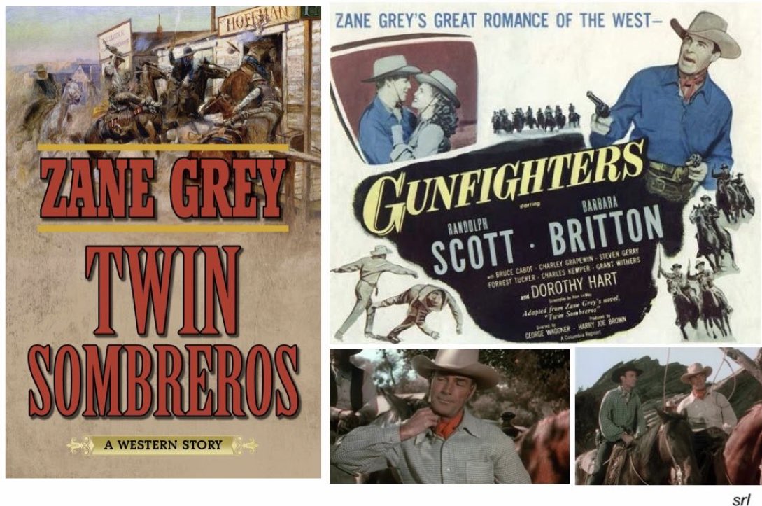 1pm TODAY on #GreatMoviesAction 

The 1947 #Western film🎥 “Gunfighters” directed by #GeorgeWaggner from a screenplay by #AlanLeMay 

Based on #ZaneGrey’s 1941 novel “Twin Sombreros”

🌟#RandolphScott #BarbaraBritton #DorothyHart #BruceCabot #CharleyGrapewin #ForrestTucker