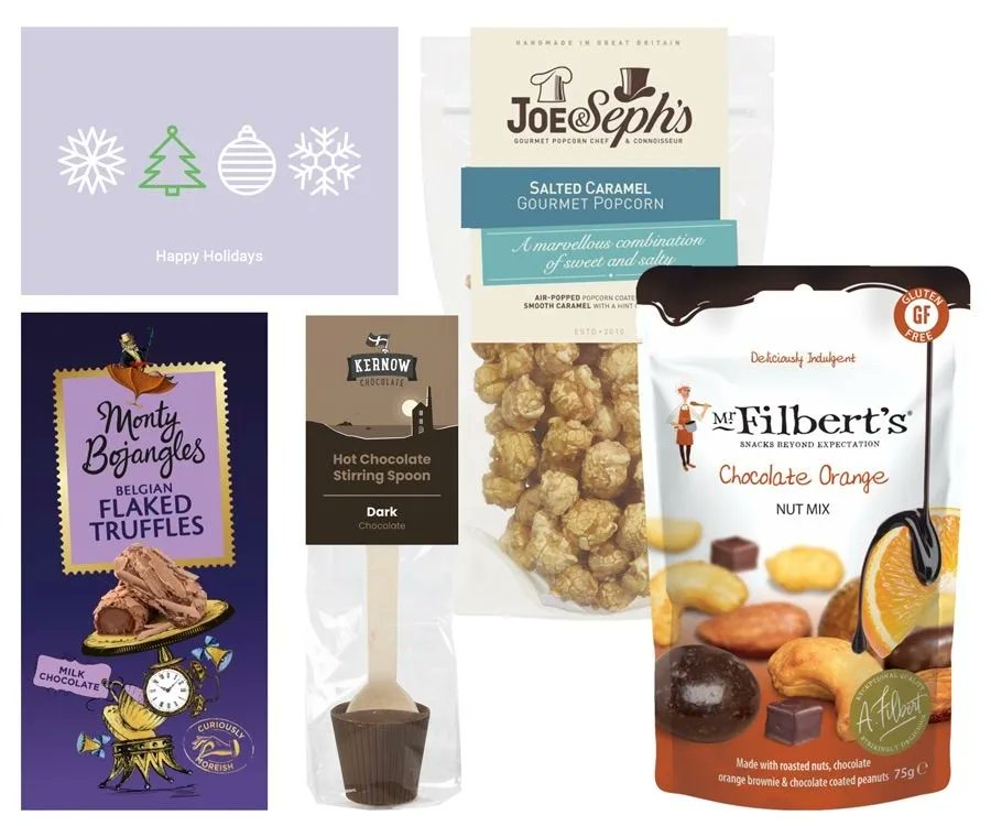 Looking for last minute Festive #swag for your clients or team? 🎄 We’ve got you covered.

Check out our full range of Festive hamper packs. Stuffed with delicious products including Monty BoJangles chocolate, Walkers Shortbread and Josephs PopCorn. 🎁

buff.ly/3XW4ABA
