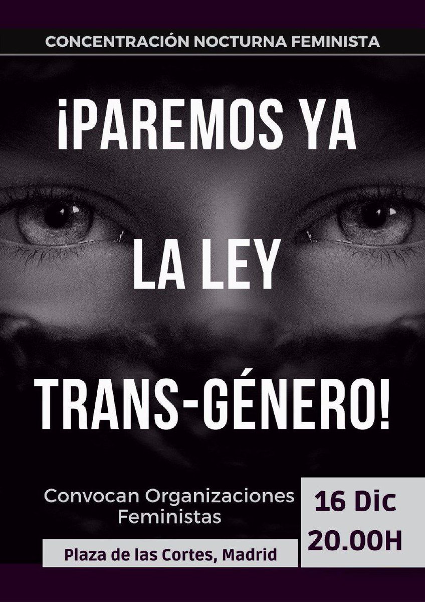 Desde Sanitarias Feministas nos unimos a la concentración para parar una ley que no solo no otorga derechos sino que pone en jaque la salud de niños niñas y adolescentes
#ParemosYaLaLeyTransgenero