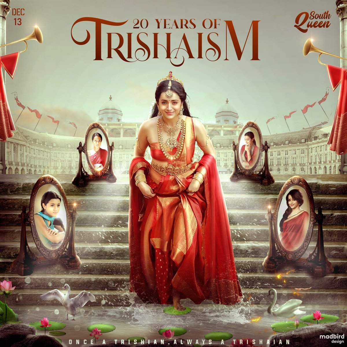 sathishmsk's tweet photo. Here's the CDP to celebrate 
Glorious 20 years of South queen @trishtrashers in Indian cinema. ❤️🤗 
#20YearsOfSouthQueenTRISHA 

Design : @madbirdstudio

#Trisha #Trishakrishnan #Southqueen https://t.co/6cJdYltnGI