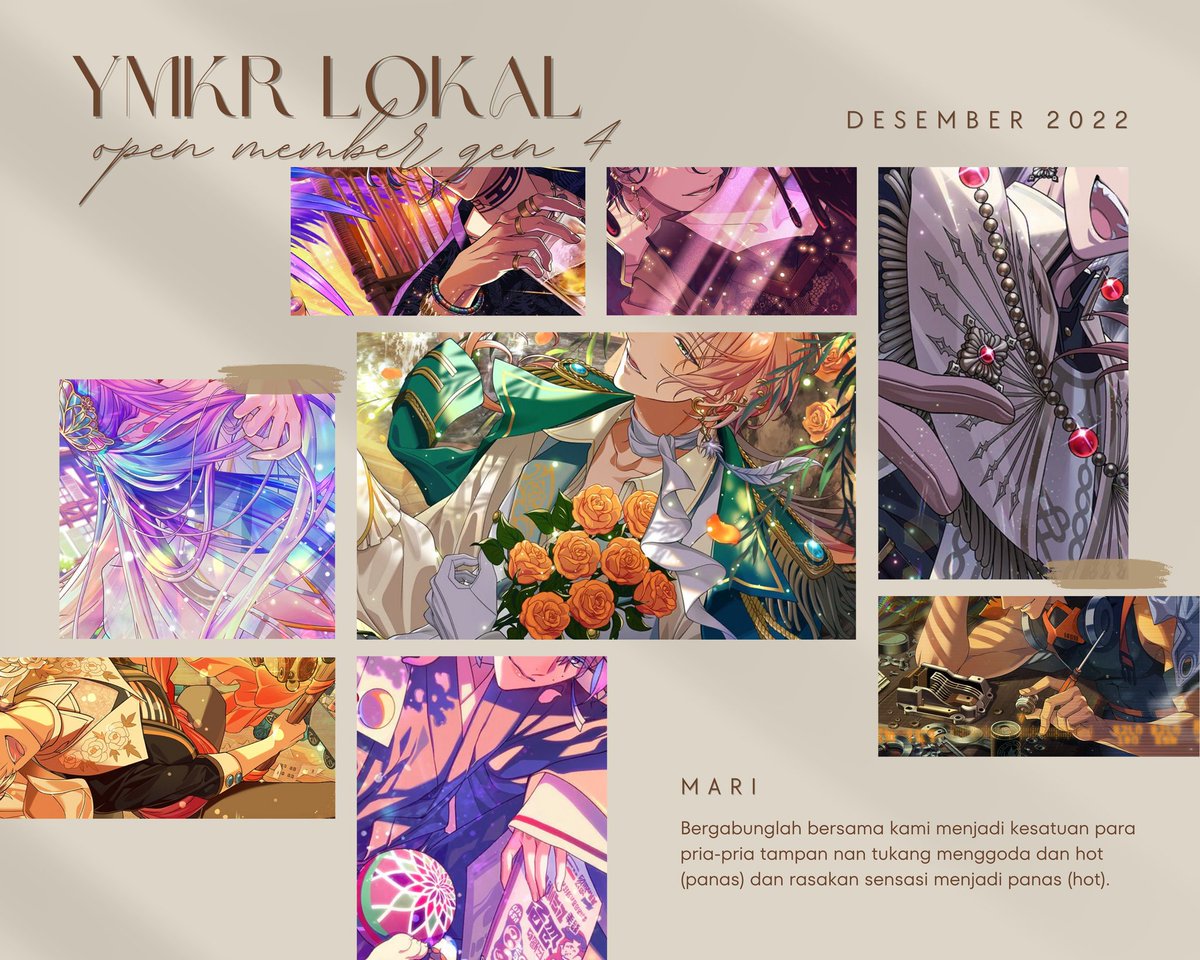 𝐎𝐏𝐄𝐍 𝐑𝐄𝐂𝐑𝐔𝐈𝐓𝐌𝐄𝐍𝐓

Halo semua! Dengan ini kami dari Yumekuro Lokal akan membuka pendaftaran 𝗯𝗮𝘁𝗰𝗵 𝗸𝗲-𝟰!! Untuk yang berminat bergabung sebagai mundanes, silahkan cek tweet dibawah untuk ketentuan rules dan karakter yang tersedia. (⁠ ⁠ꈍ⁠ᴗ⁠ꈍ⁠)