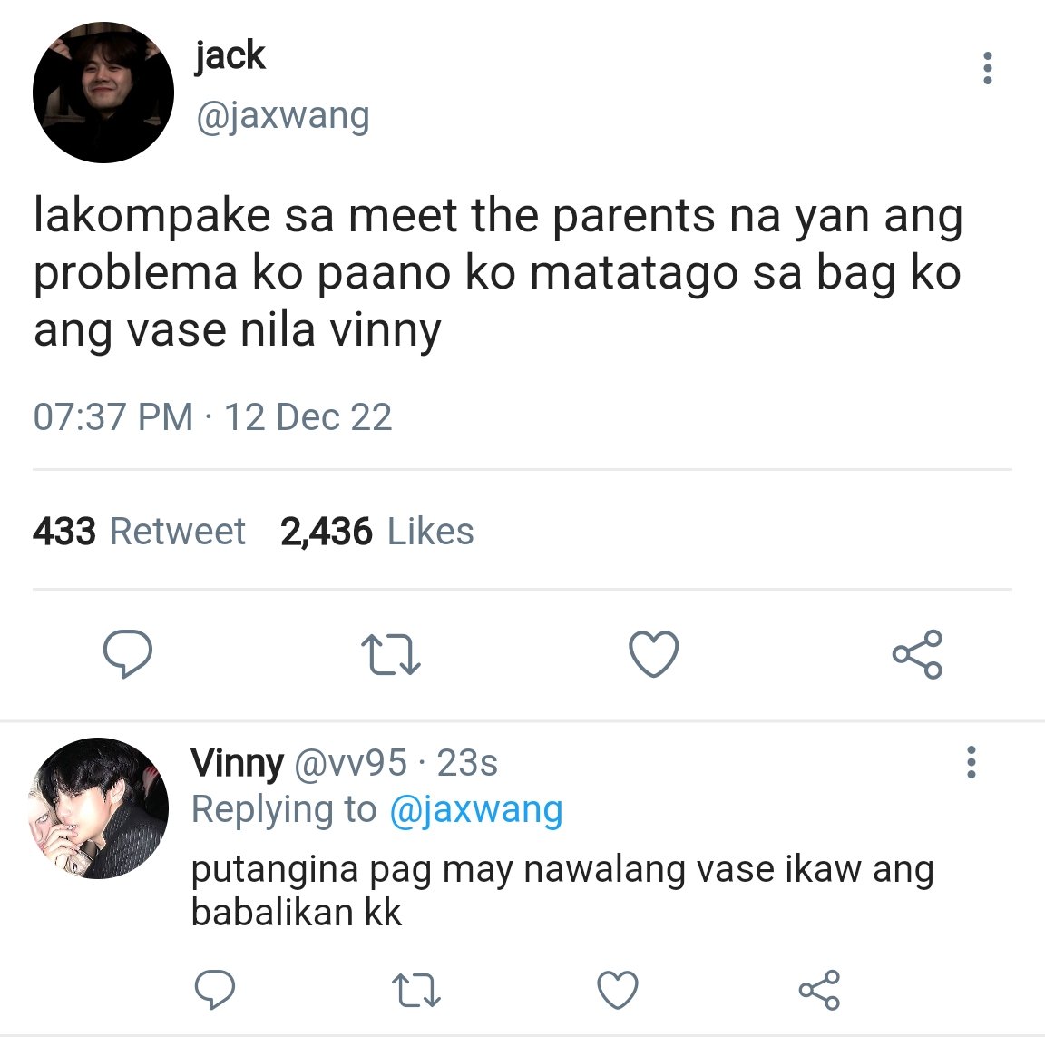 Filo #Taekookau Where In..

Vinny ( Kth ) And Cion ( Jjk ) Are Always Coming At Each Other'S Neck. 988