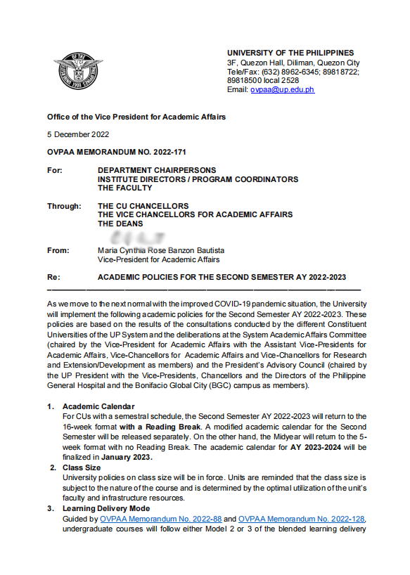 UPLB Perspective on Twitter "READ Office of the Vice President for