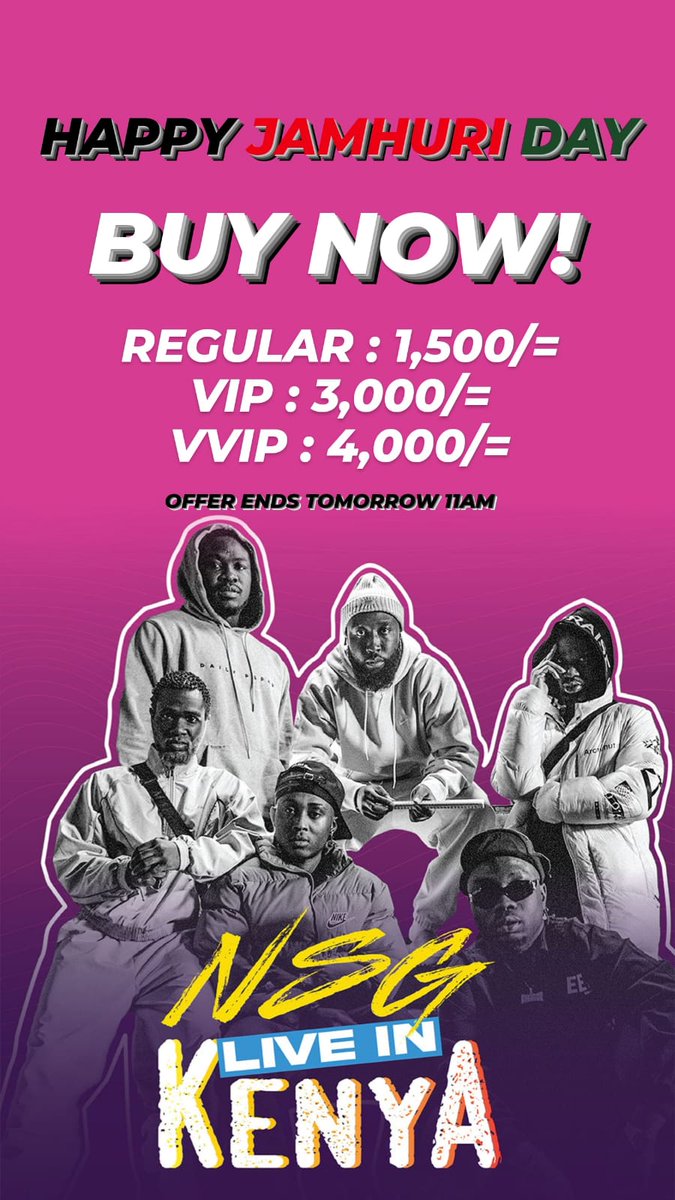 OkiogaTerry's tweet photo. Wakubwa pale @majorfestival wamesema they must close Jamuhuri day with an offer for y'all 🇰🇪 

Here's your Jamuhuri day discount and VIP package description. See you Friday 🤭🔥 (Link down below)
#NSGinNaiobi #MajorFestival https://t.co/24BJirftQ6