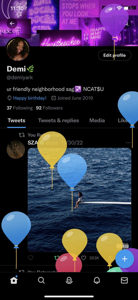 demiyark's tweet photo. y’all see them mf balloons. BIG SAG SHIT♐️ *eagle screech* https://t.co/pKdak5GfgI