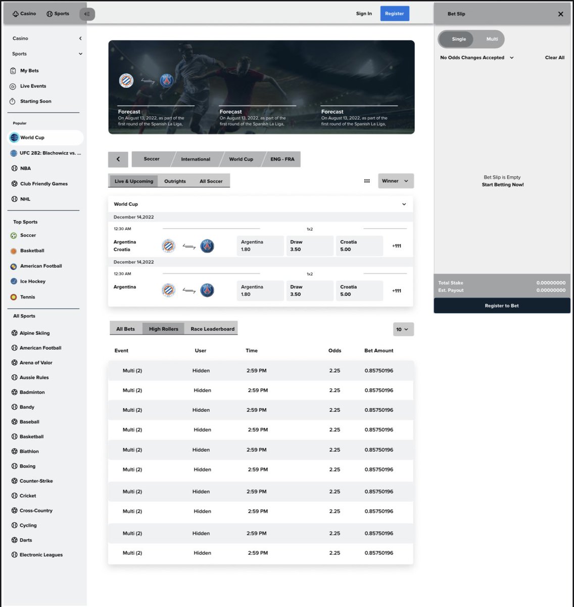 seandwain1's tweet photo. This is how the “ bets page “ is gonna look.
Home page, and advance bets will be done today aswell, I’ll be posting them later.
This is v1.0 ( all suggestions are welcome ) dark mode will be added aswell. 
Platform backend is also being done at fastest possible pace. https://t.co/7sVHSNvAIr