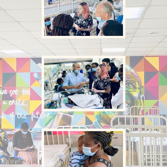 During the COVID-19 pandemic, the #MercyJamesCentre continued to operate and provided care for hundreds of vulnerable children. Here, @madonna visits the #MJC in 2020. Keep supporting life-saving treatments for children in Blantyre, Malawi and donate now: raisingmalawi.org