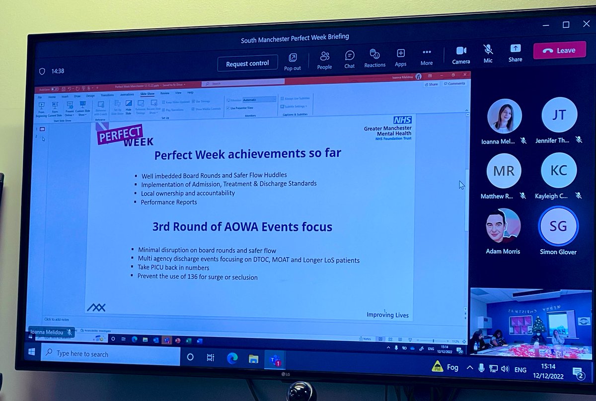 AdamMorrisRMN's tweet photo. Day 1 of South’s “Perfect Week!”… Supporting patients home for XMas✅ Supporting Blake to meet as a team by managers covering the ward ✅  Supporting staff wellbeing through guided relaxation ✅ Lots of nibbles and a summing up session  ✅ @GMMH_NHS #TeamLaureate https://t.co/eEA4lWsEeZ