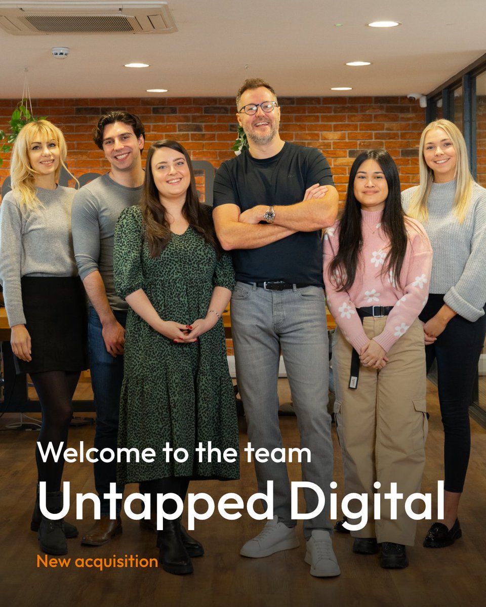 We're delighted to announce that we've acquired social media agency <a href="/UntappedDigital/">Untapped Digital</a> 👋

Founder Corrie Jones joins us as Head of Social Media, combining her team's world-class expertise to strengthen our digital marketing portfolio.

Get the full story: bit.ly/3uKm1HY