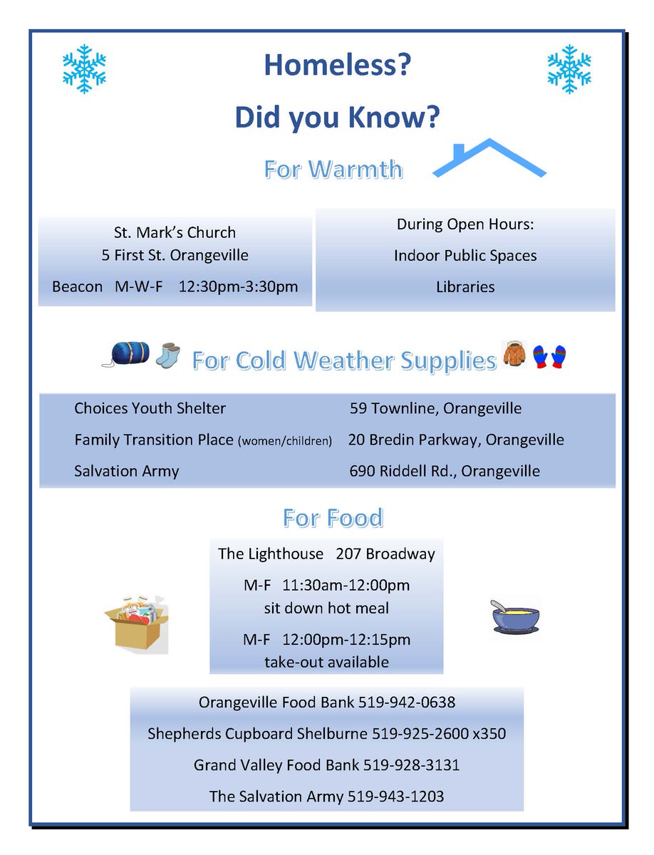 Some resources for the Dufferin community.