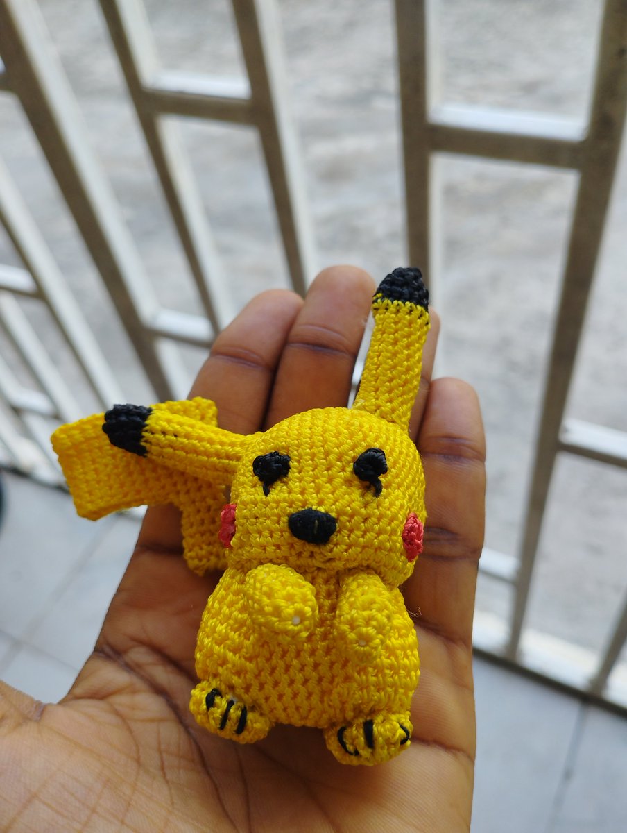 ruthajibodu_'s tweet photo. I searched out amigurumi patterns the other day and chose the pokemon - Pikachu.
Short and stubby (I think it looks more like a puppy), but you get the idea.

Get your lapel pins and keychains this festive season.
Check @afrabba for more.

#crochet https://t.co/kL3fobTHn9