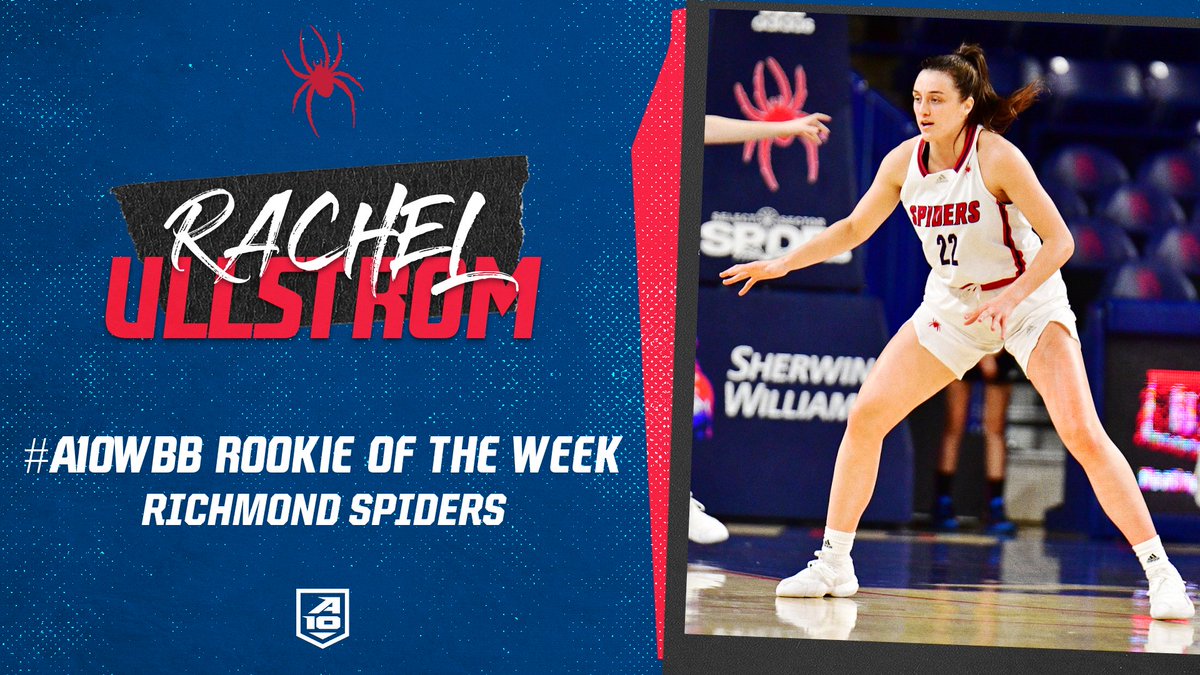 Atlantic 10 WBB (@a10wbb) on Twitter photo The #A10WBB Rookie of the Week, <a href="/SpiderWBBall/">Richmond Women’s Basketball</a> freshman Rachel Ullstorm...
🏀 Led all scorers against Longwood w/ 26 points
🏀 Also swiped career-best four steals
🏀 Closed out the day shooting at a 11-of-16 (.688) clip
📰: bit.ly/3VRZzZc The #A10WBB Rookie of the Week, <a href="/SpiderWBBall/">Richmond Women’s Basketball</a> freshman Rachel Ullstorm...
🏀 Led all scorers against Longwood w/ 26 points
🏀 Also swiped career-best four steals
🏀 Closed out the day shooting at a 11-of-16 (.688) clip
📰: bit.ly/3VRZzZc
