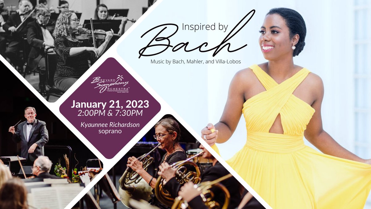 Join us January 21, 2023 at 2:00pm and 7:30pm at the <a href="/KingCenterPA/">King Center</a> for Brevard Symphony Presents: Inspired by #Bach (Evening and Matinee concerts) with @Kyaunnee_R! 

Tickets available now at kingcenter.com/events/detail/… 

#BrevardSymphony #KyaunneeRichardson #Opera