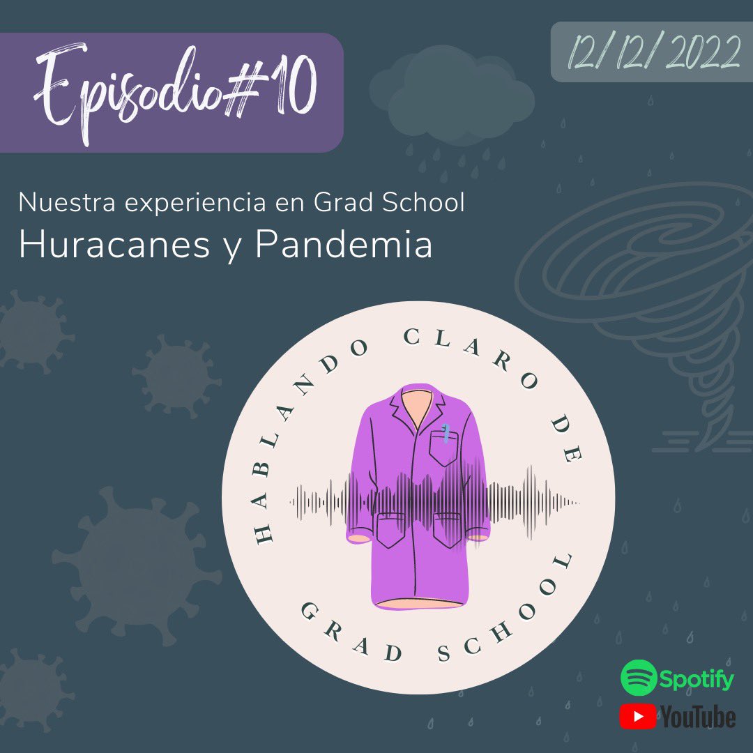 CaroMaldonado1's tweet photo. En este nuevo episodio @maryvi33 y yo dialogamos acerca de nuestras experiencias con Huracanes y Pandemia, y cómo estos eventos impactaron nuestro camino en escuela graduada como estudiante y facultad. 

https://t.co/6JBAD6wX4N https://t.co/97svYSuUaT