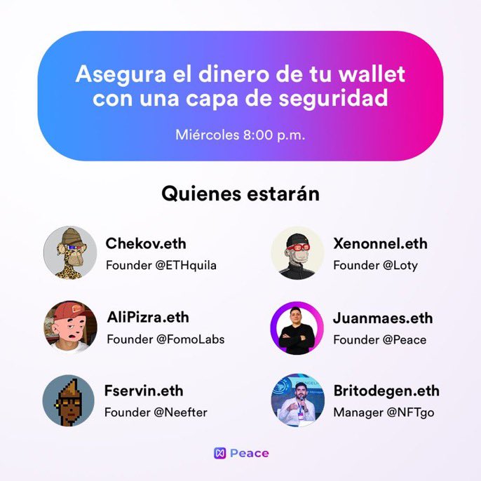 yourpeace_io's tweet photo. gm Comunidad✌🏻¿Has perdido tu contraseña de Metamask? ¿Has perdido tu dinero?

Imagina asegurar el dinero de tu wallet en minutos.

El miércoles tenemos una fiesta. Daremos bienvenida a la comunidad que forma parte del beta. Agenda el space.

Más seguridad, más paz. 💜🧵👇🏻 https://t.co/67e3iRmGxF