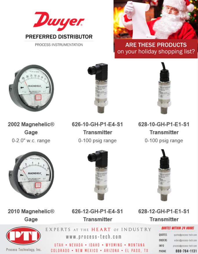 ProcessTechInc's tweet image. @DwyerInstrument Series 2000 Magnehelic® Gauges and 626 &amp;amp; 628 Series transmitters + most commonly used ranges and configurations are in-stock and ready to ship, just in time for the holidays!!! 
#pumpingsystems #airfilters #processapplications