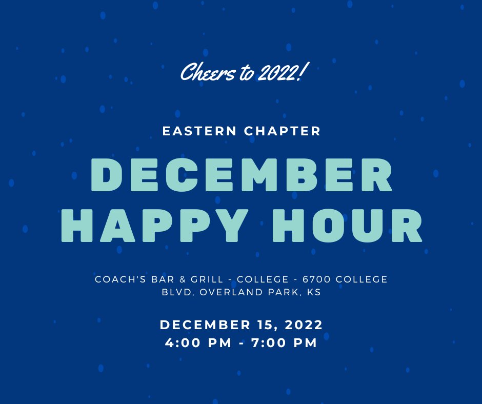 Cheers to 2022! Please join us for our end of the year KSPE Eastern Chapter happy hour to network, meet current members and ask questions about KSPE and how to get involved. 

Register here: kansasengineer.org/event-5047474/…