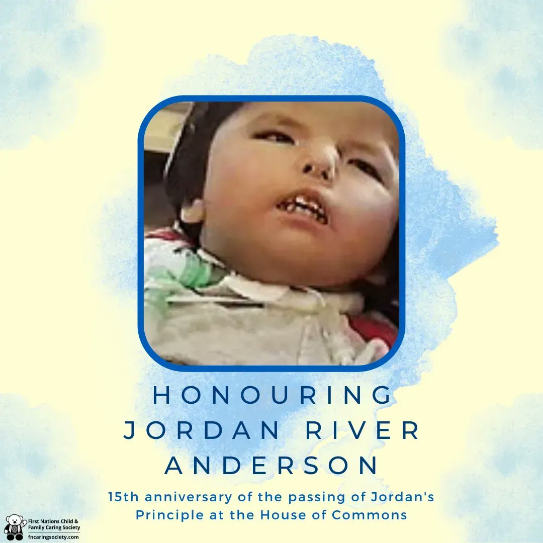 Fifteen years ago today, Jordan’s Principle was unanimously passed in the House of Commons. The child-first principle, named in loving memory of Jordan River Anderson, was passed to ensure that all First Nations children in Canada have the supports they need in order to thrive.