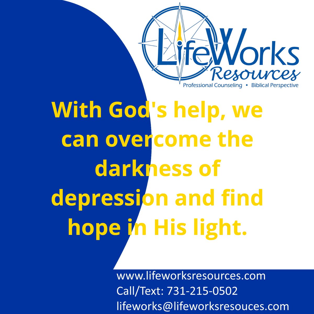 LifeWorksRes's tweet image. #christiancounseling #talktherapy #therapyworks #depression #overcomingdepression