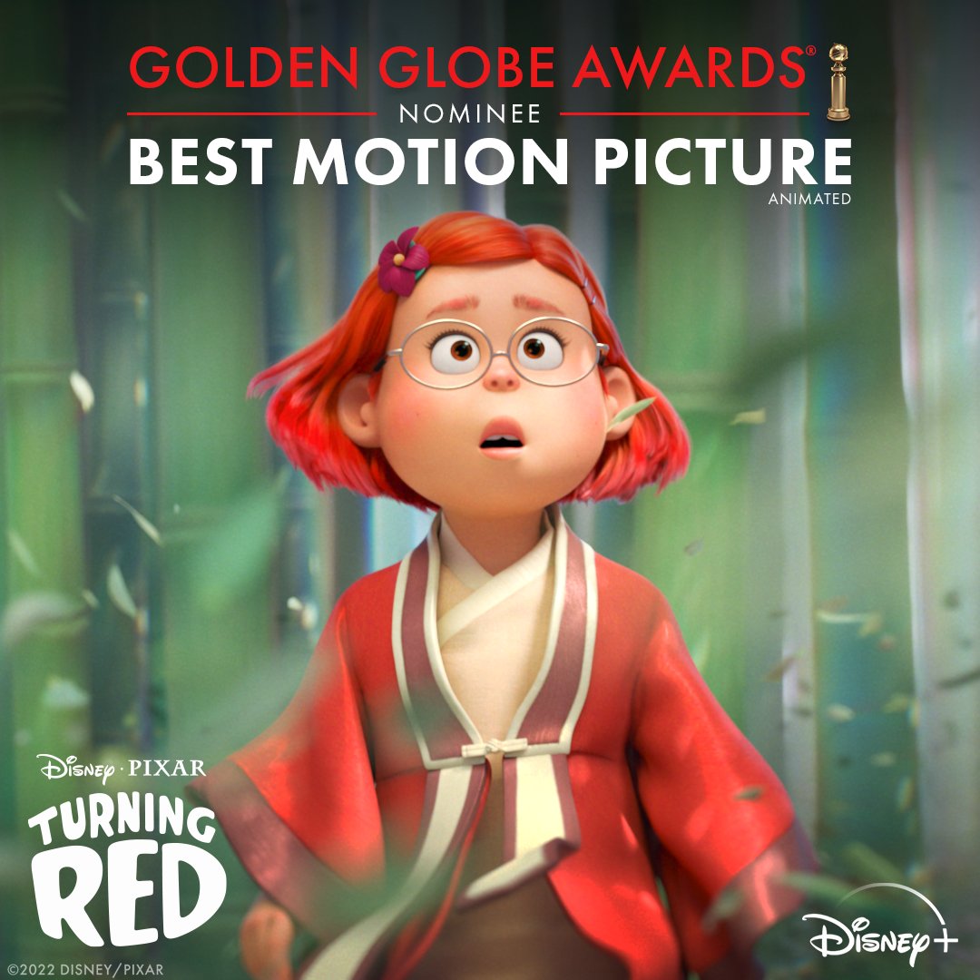 Besties assemble! Let’s hear it for the cast and crew of Disney and Pixar’s #TurningRed for their #GoldenGlobes Nomination for Best Motion Picture, Animated!