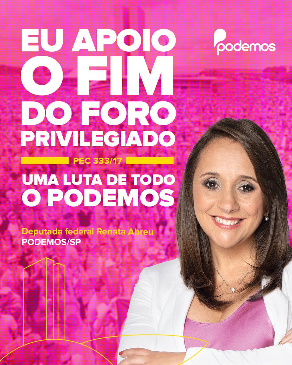 RenataAbreu2020's tweet photo. O fim do Foro Privilegiado é fundamental para combatermos de verdade a corrupção no Brasil.

É do nosso senador @ad.alvarodias a proposta (PEC 333/17) que acaba com este benefício.

É fundamental que essa proposta seja pautada e aprovada.

#FimdoForo https://t.co/AXhSg6RxH7