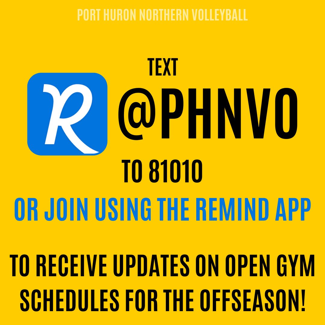 Join PHN Volleyball’s remind by texting PHNVO to 81010 or join the app to receive updates on open gym schedules for the off-season!