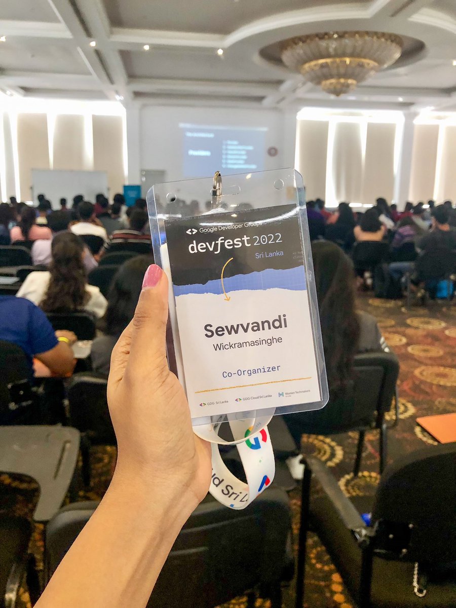 Sewvandiii's tweet photo. DevFest Sri Lanka 2022 โจ | Day 01
#GoogleDevCommunity #DevFest2022 #DevFest #GDG #GDGLK #WTMSL #GDGCloudSL #DevFestSL #SriLanka #WTM #GDGCloud https://t.co/A6ZMMLREiq