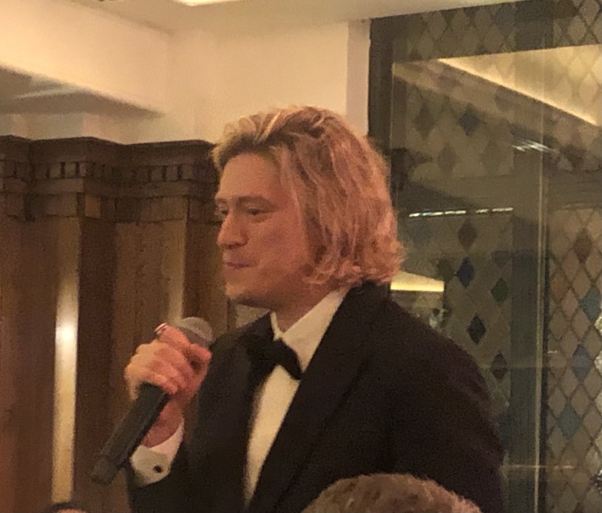 ‘He had a heart of gold.’ ⁦<a href="/patrick_vaill/">Patrick Vaill</a>⁩ accepting the ⁦<a href="/ESCulture/">Standard Culture</a>⁩ Theatre Awards musical performance for brilliant portrait of Jud Fry in ⁦<a href="/OklahomaWestEnd/">Oklahoma West End</a>⁩ ⁦<a href="/youngvictheatre/">Young Vic</a>⁩ .Show also won best musical prize, it transfers to ⁦Wyndham’s next year.