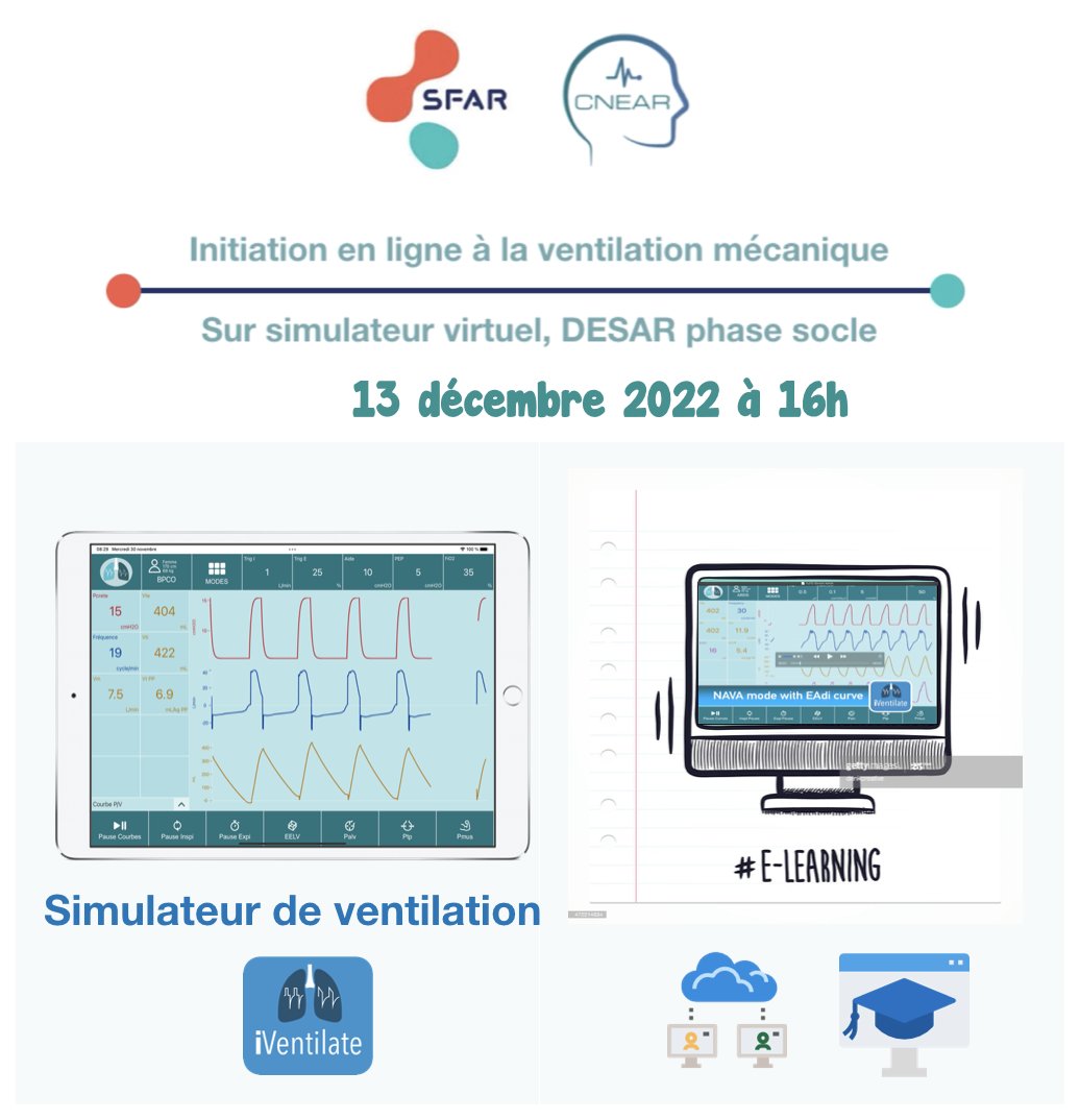 SFAR Anesthésie Réanimation (@sfar_org) on Twitter photo 🚨 Formation ventilation SFAR x <a href="/cnear_fr/">CNEAR Anesthésie Réanimation</a> proposée par <a href="/HadrienRoze/">Roze Hadrien</a> <a href="/CHUBordeaux/">CHU de Bordeaux</a> avec une approche originale sur simulateur virtuel !
💻 RDV DEMAIN à 16h ici ➡️ ow.ly/HKl250LXzUj
<a href="/SFARJeunes/">SFAR Jeunes</a> <a href="/AJARFrance/">AJAR France 🇫🇷</a> <a href="/SNJeunesAR/">Syndicat National des Jeunes Anesth-Réa</a> <a href="/jeunesMIR/">ANJMIR</a> <a href="/SIHParis/">SIHP</a> <a href="/AJARParis/">AJAR Paris 🗼</a> <a href="/AjarBrest/">Ajar.Brest</a> <a href="/SNIA75/">SNIA : Syndicat Nal des #IADE</a> 🚨 Formation ventilation SFAR x <a href="/cnear_fr/">CNEAR Anesthésie Réanimation</a> proposée par <a href="/HadrienRoze/">Roze Hadrien</a> <a href="/CHUBordeaux/">CHU de Bordeaux</a> avec une approche originale sur simulateur virtuel !
💻 RDV DEMAIN à 16h ici ➡️ ow.ly/HKl250LXzUj
<a href="/SFARJeunes/">SFAR Jeunes</a> <a href="/AJARFrance/">AJAR France 🇫🇷</a> <a href="/SNJeunesAR/">Syndicat National des Jeunes Anesth-Réa</a> <a href="/jeunesMIR/">ANJMIR</a> <a href="/SIHParis/">SIHP</a> <a href="/AJARParis/">AJAR Paris 🗼</a> <a href="/AjarBrest/">Ajar.Brest</a> <a href="/SNIA75/">SNIA : Syndicat Nal des #IADE</a>