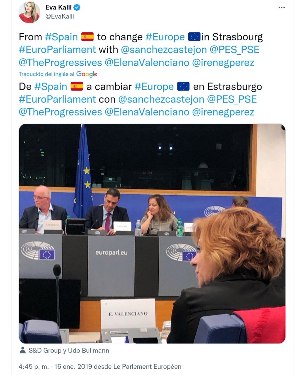 ⛔ BULO de <a href="/EFEnoticias/">EFE Noticias</a>. "Eva Kailí, una socialdemócrata de derechas y figura polémica en Grecia".

❌ FALSO: Pertenece al PASOK, partido afiliado a la Internacional Socialista y al Partido Socialista Europeo, equivalente al PSOE en Grecia.