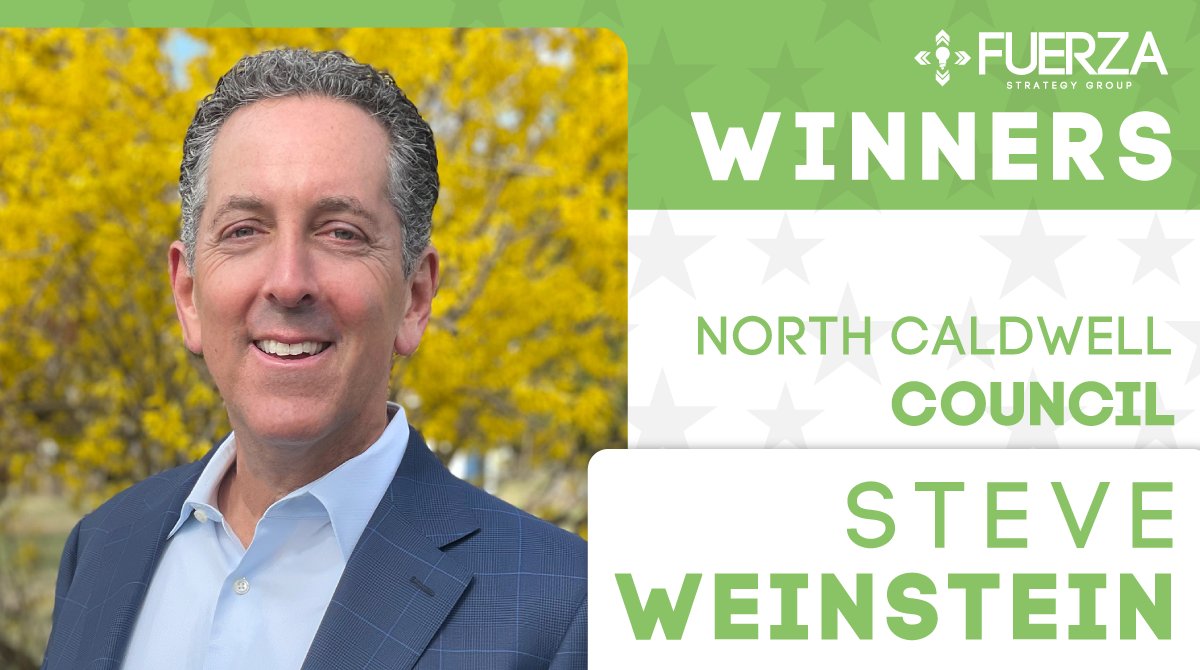 FuerzaStrategy's tweet photo. Congratulations to Councilmember-Elect Weinstein in North Caldwell!
(that's a clean sweep for the local ticket) https://t.co/MSa2Z7e1tl