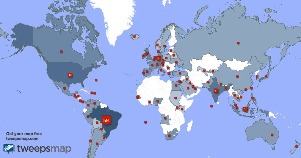 Special thank you to my 2 new followers from Indonesia, and more last week. tweepsmap.com/!dbordini
