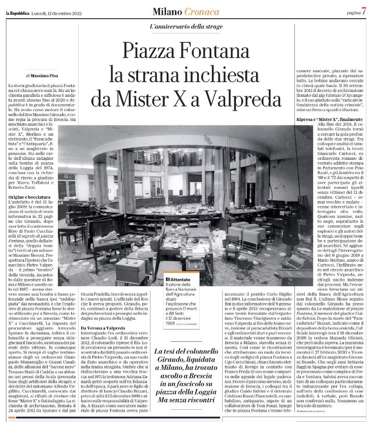 marinellazetti's tweet photo. 12 dicembre. Io non dimentico gli amici #Pinelli e #Valpreda. Sempre nel mio cuore. Grazie a @MassimoPisa
#piazzafontana #milano https://t.co/dkNvpTyR05