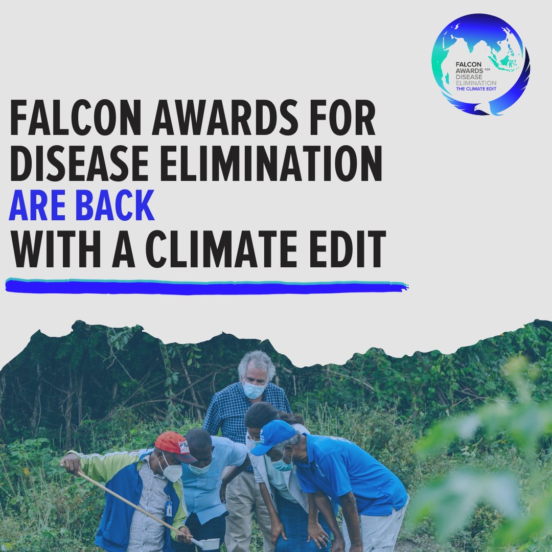 📢 Did you hear? The Falcon Awards for Disease Elimination are back! We are pleased to announce the launch of #TheClimateEdit, which opens for applications on 3 Jan 2023! Help us better understand the links between #climatechange &amp; disease #elimination

glideae.org/falcon-awards/