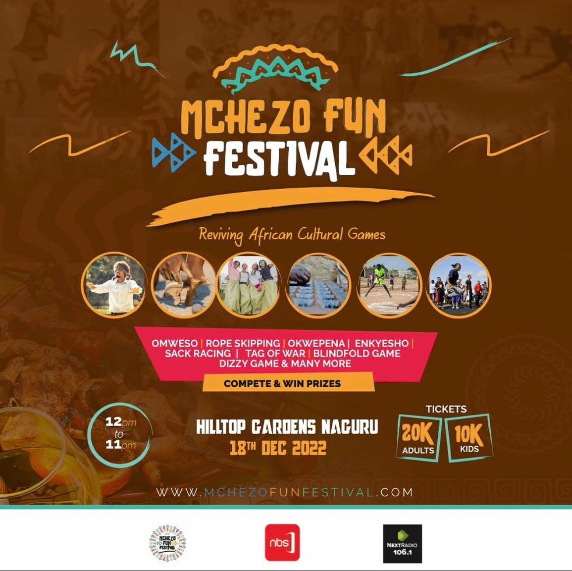 Hey rich kids who missed out these games🌝🌝 <a href="/nbstv/">NBS Television</a> brings you the #MCHEZOFUNFESTIVAL on the 18th of December at only 10k for kids and 20k for adults at Hilltop Gardens naguru.
Grab a ticket from ugtickets.com/event/mchezo-f…