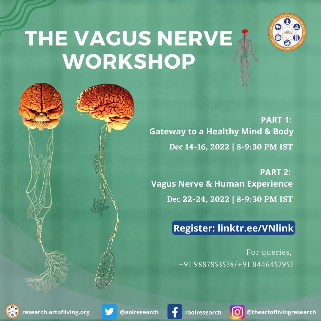aolresearch's tweet photo. Did you know Vagus nerve acts as a bridge between our gross bodies and our subtle bodies!
The only Indian workshop discussing natural ways to activate the secret switchboard of energy !!
Join SSIAR's Online The Vagus Nerve Workshop
https://t.co/JU6v2PiJMa

#TheVagusNerve #SEEKH https://t.co/sFp9yotTv3