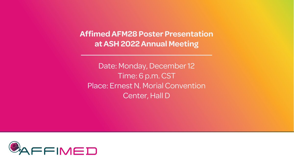Today at #ASH22 we gave an update on our preclinical innate cell engager (ICE®) #AFM28, targeting CD123+ cells in diseases such as acute myeloid #leukemia. AFM28 can successfully destroy tumor cells! bit.ly/3VOLXhC #WhyWeFightCancer #AffimedProud #AFM13 #InnateImmunity