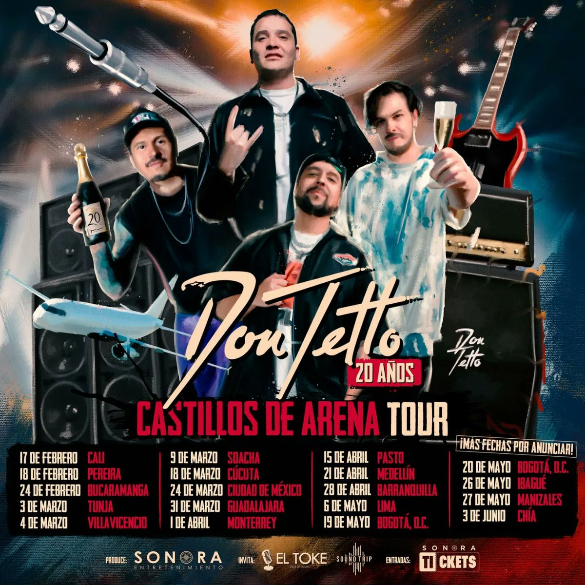 Estamos muy contentos de anunciar nuestra gira 2023 #DonTetto20años mas fechas por confirmar! Los espero a todos!