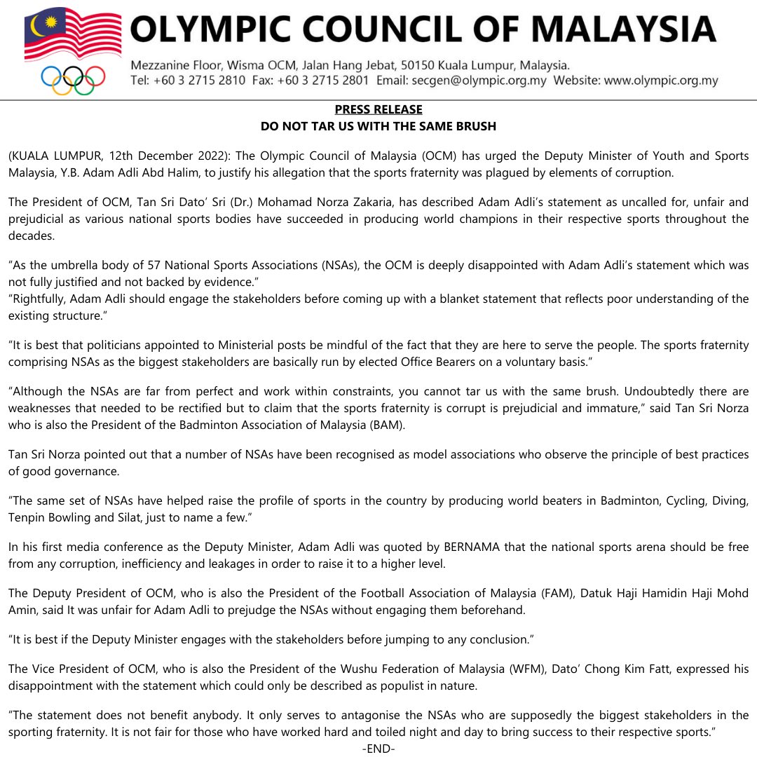 olympicmas's tweet photo. PRESS RELEASE - DO NOT TAR US WITH THE SAME BRUSH https://t.co/vj4Kbskfcv