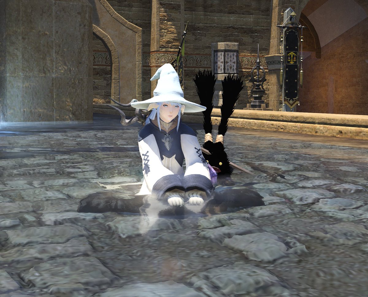 I finally decided to give FFXIV a real try, it's great! I just sit here all day while I work and get free stuff from people! Also my dust bunny is cool as hek