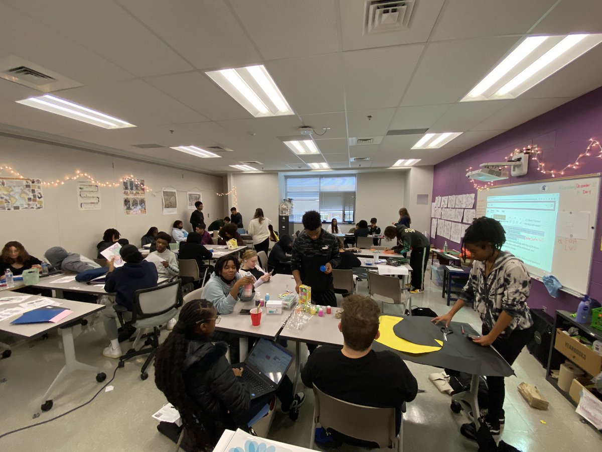Hard at work for our hallway decorating contest!
