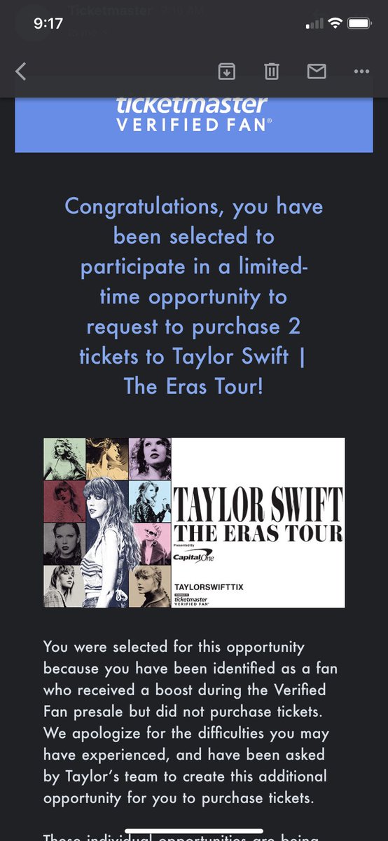 the email i just got from ticketmaster 😵‍💫