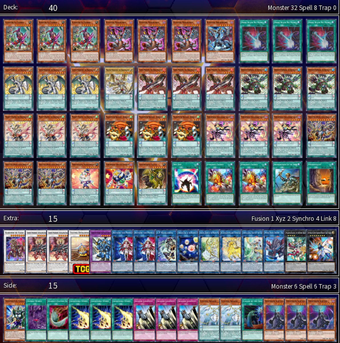 Vortex1756's tweet image. Dracoslayers with Fenrir, Bystials, DRNM Main. Feels like a very strong Goodstuff deck that has answers to Tear, Flunder and does not lose to the gy hate cards. Hard loses to DRNM g1 though