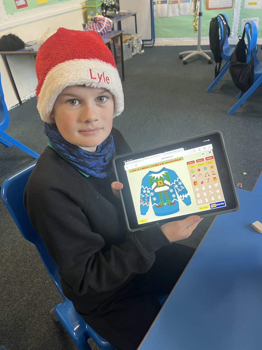 missmmccrindle's tweet photo. This afternoon we had a go at some challenges from the NL Digi Elf on the Shelf…
We created Christmas Jumpers virtually and managed to green screen too! #TechnologyTakeover @DigitalLawmuir https://t.co/7lpksmH2Wa