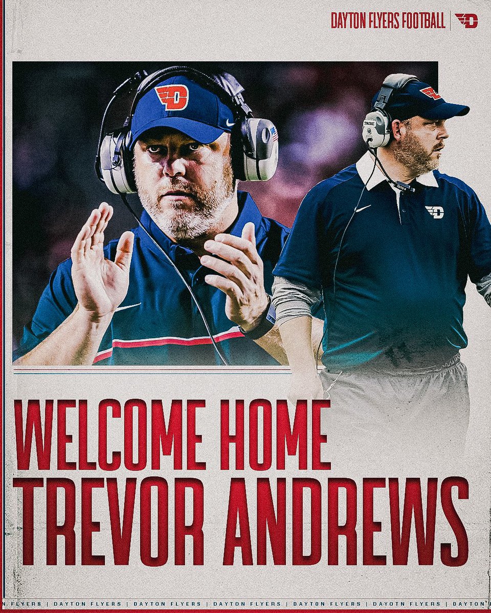 DaytonFootball's tweet photo. Welcome Home Head Coach Trevor Andrews‼️

#GoFlyers // @TDAndrews4 https://t.co/0Hd3XxqO9U